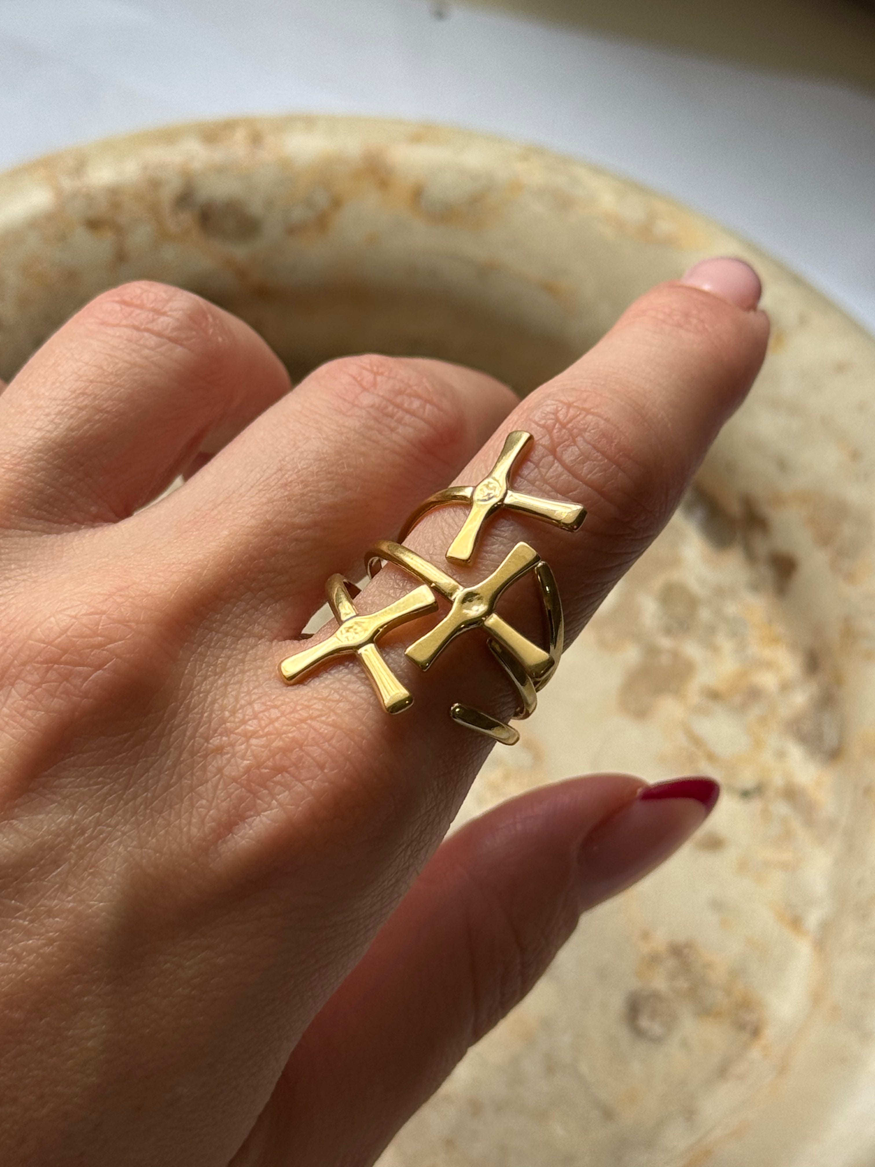 Faubourg Triple Cross – stainless steel δαχτυλίδι