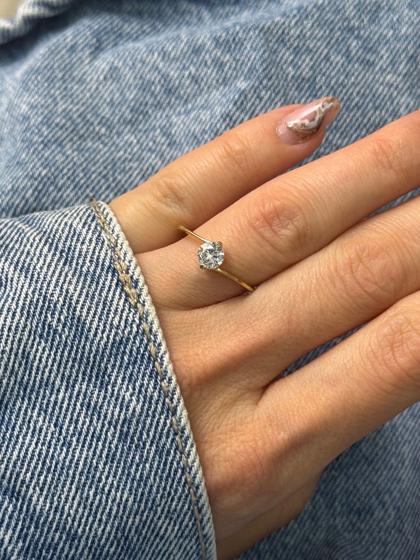 Solo Shine Gold- δαχτυλίδι stainless steel