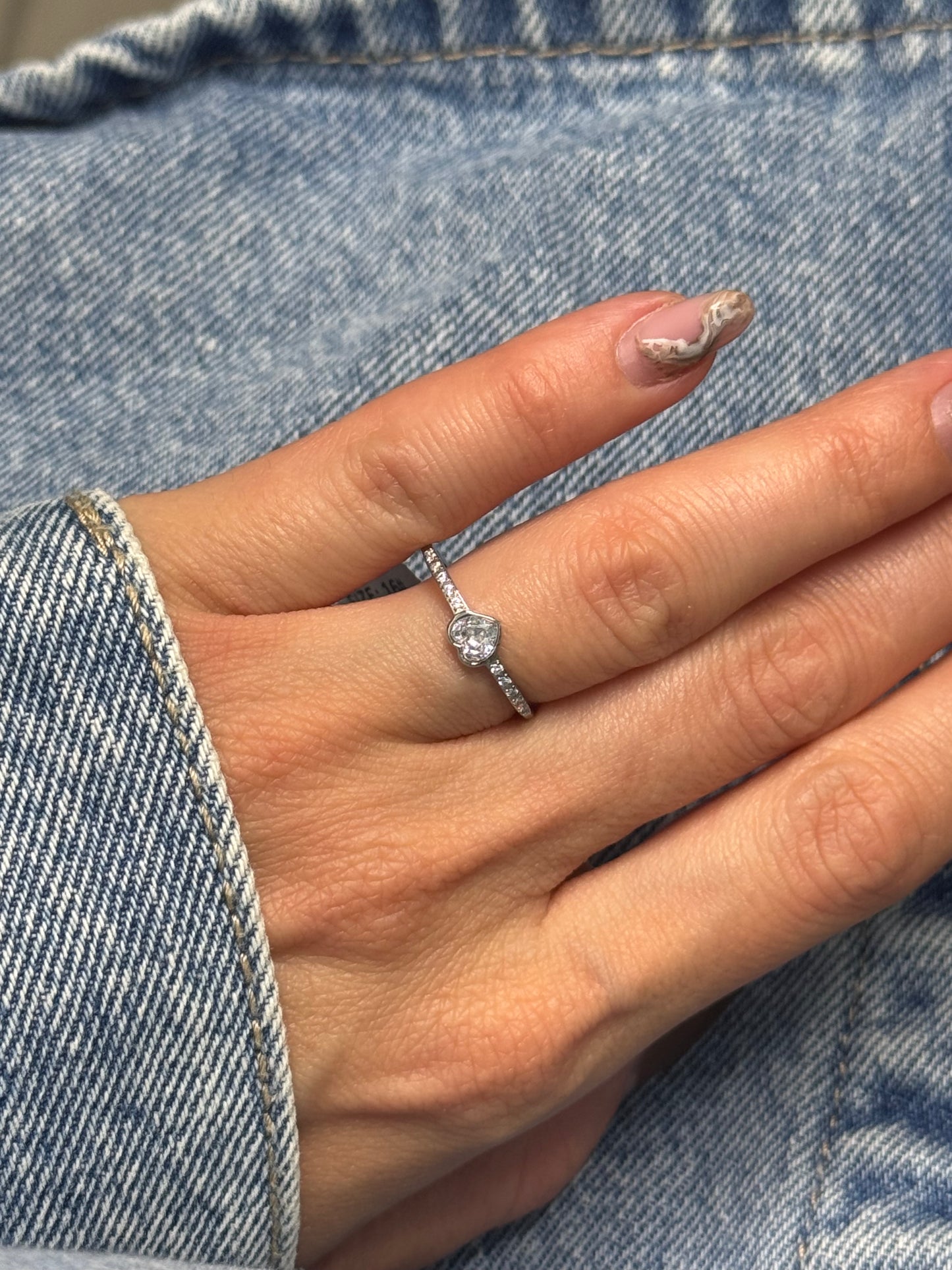 Heart Glow Silver- δαχτυλίδι stainless steel