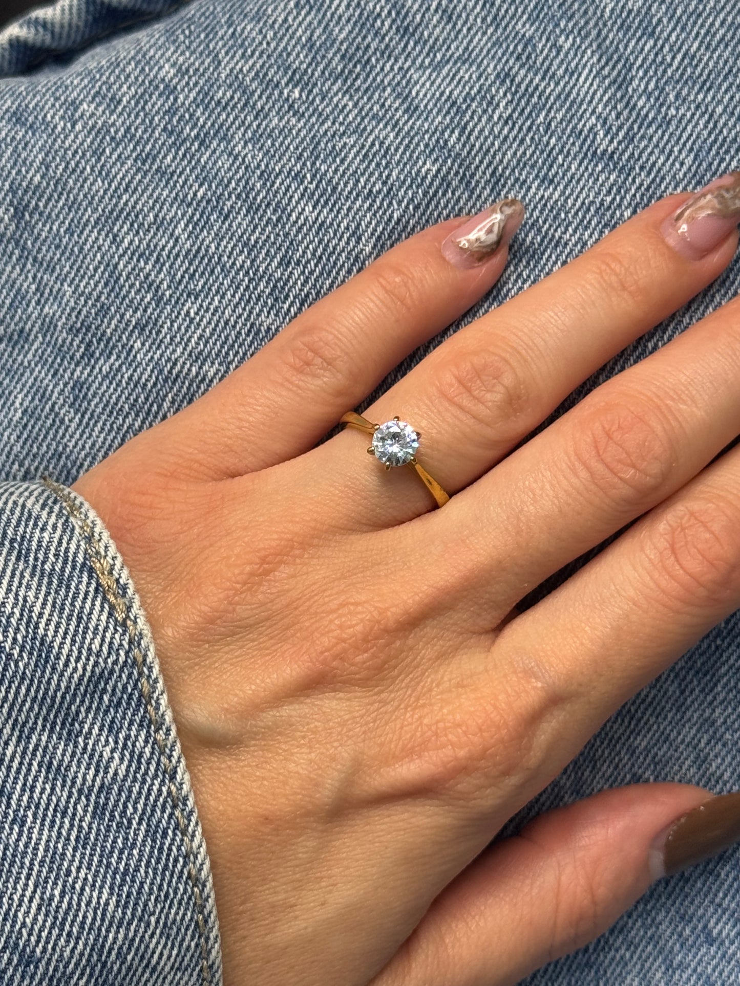 Pure Shine Gold-δαχτυλίδι stainless steel