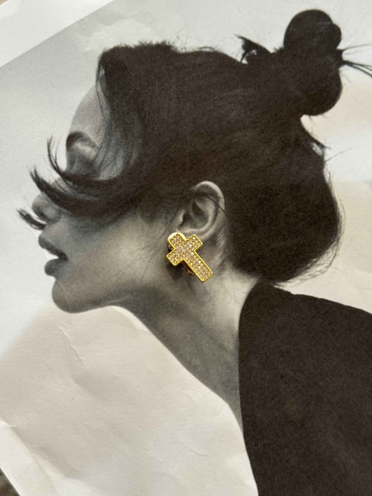 Eternal Cross Clips - Σκουλαρίκια Stainless Steel