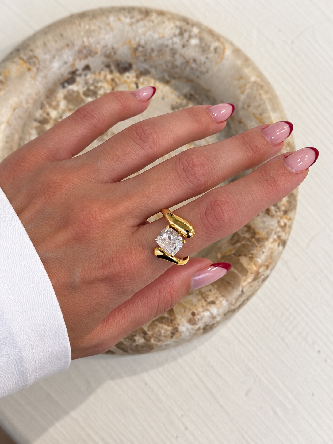 Cushion Cut – δαχτυλίδι ανθεκτικός ορείχαλκος