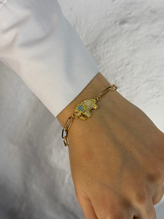 Lucky Elephant–βραχιόλι από ανθεκτικό ορείχαλκο