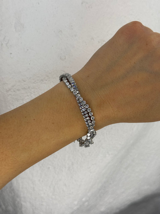 Βραχιόλι “Lumière Dorée” με baguette ζιργκόν σε χρυσό τόνο