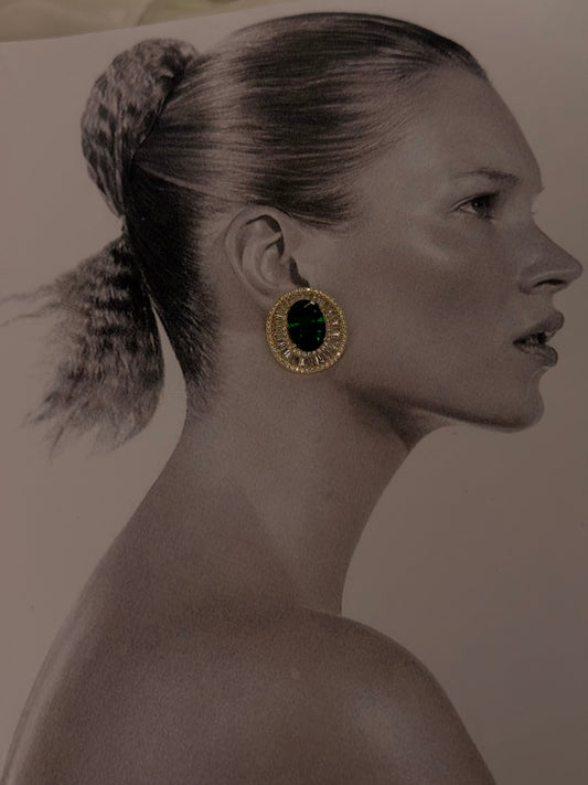 Emerald Aura – Σκουλαρίκια Ανθεκτικός Ορείχαλκος