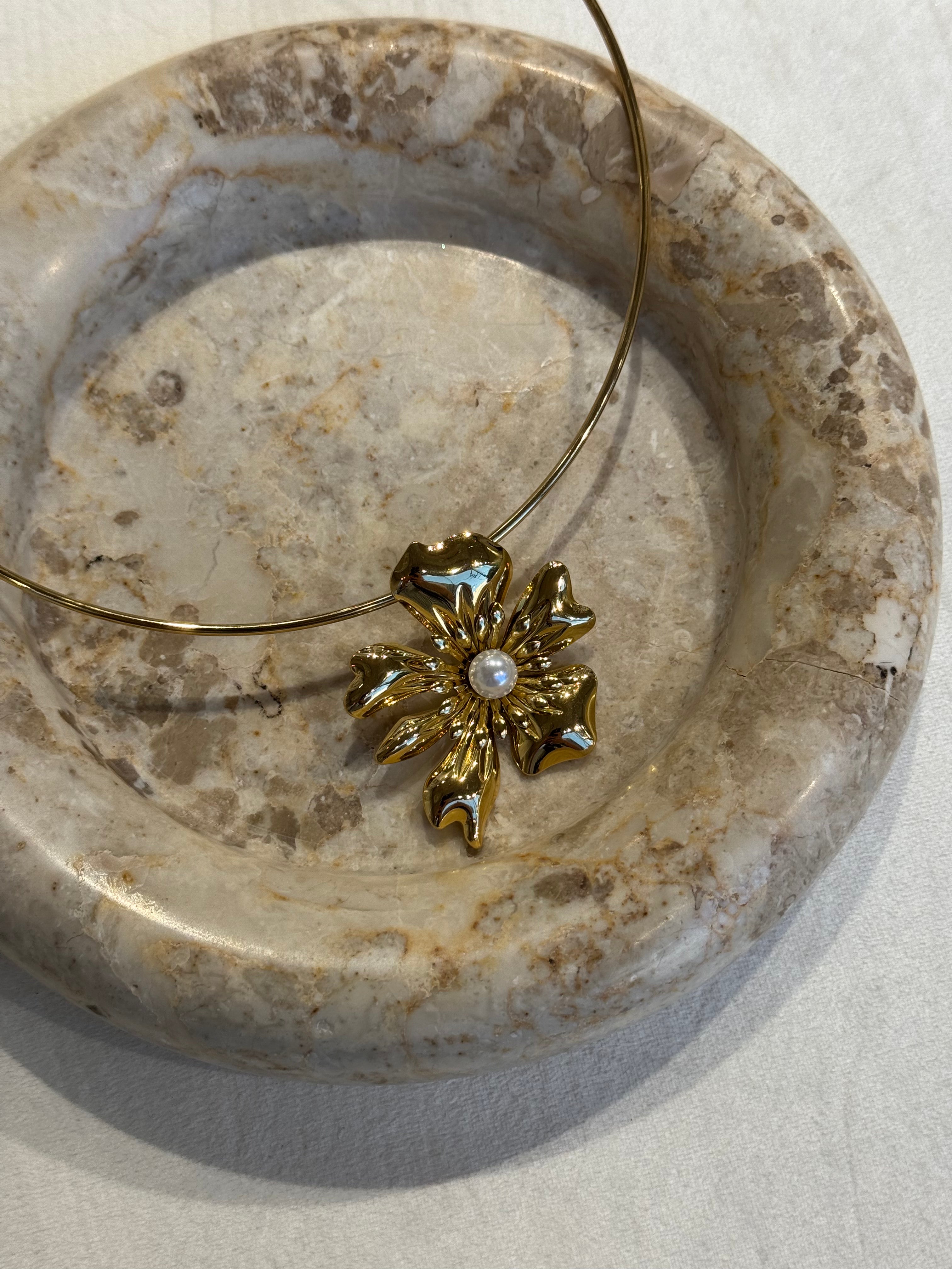 Bloom & Pearl Torc - κολιέ stainless steel