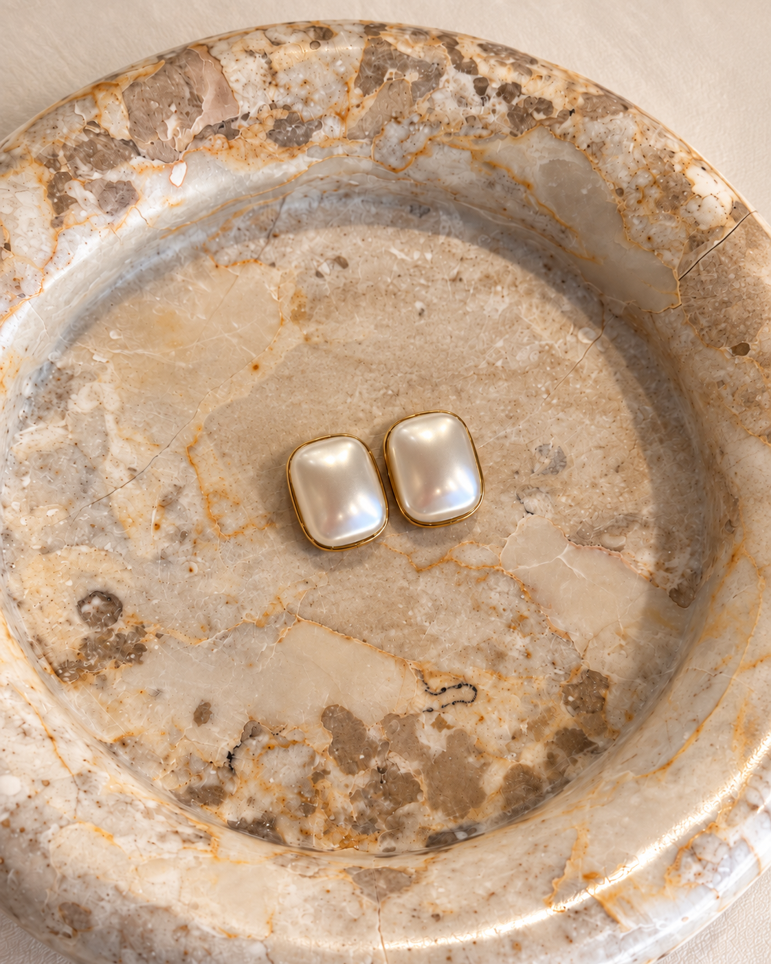 Rectangular Pearl - σκουλαρίκια stainless steel