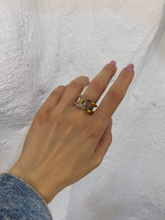 Infinite Glow gold- δαχτυλίδι stainless steel