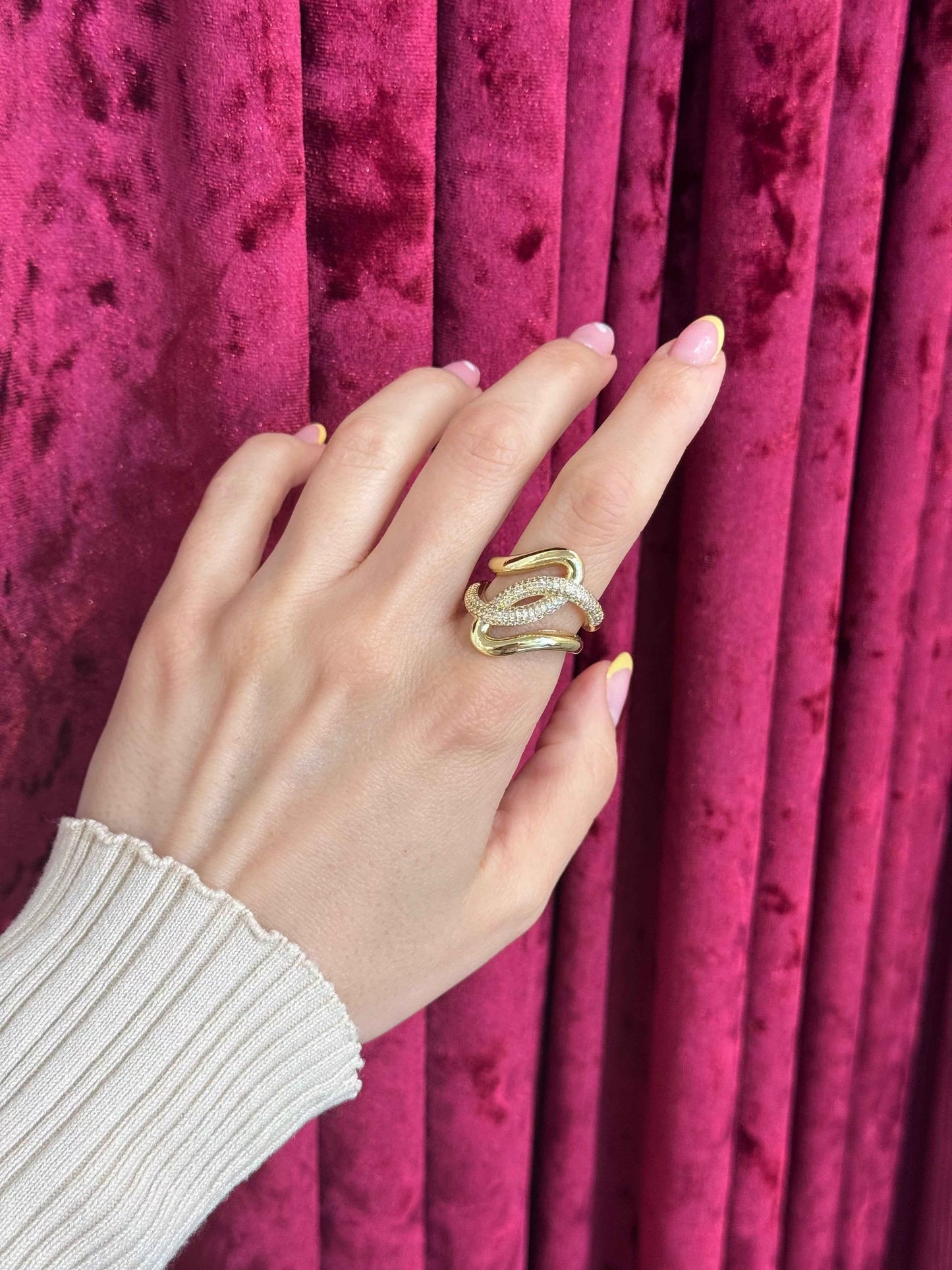 Wave Pave – δαχτυλίδι Stainless Steel