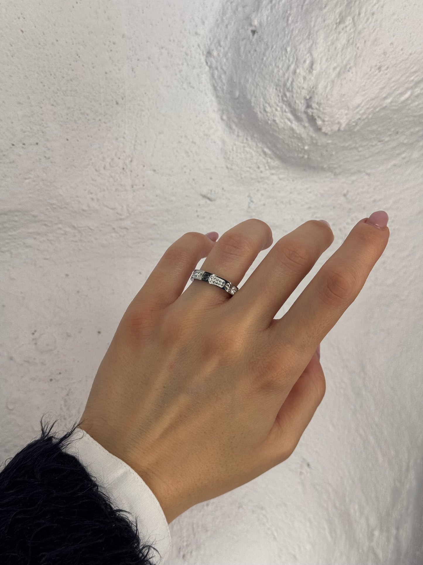 Crystal Row silver– δαχτυλίδι stainless steel