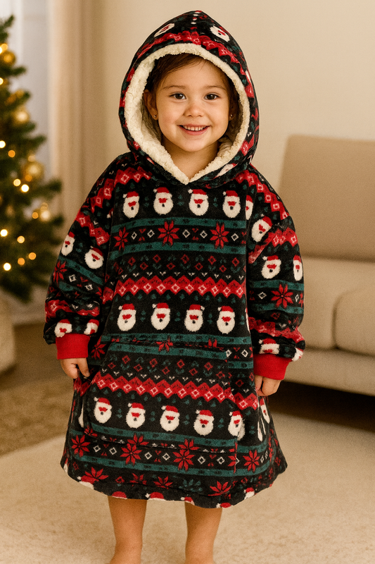 Holiday Hug Kids Hoodie Blanket