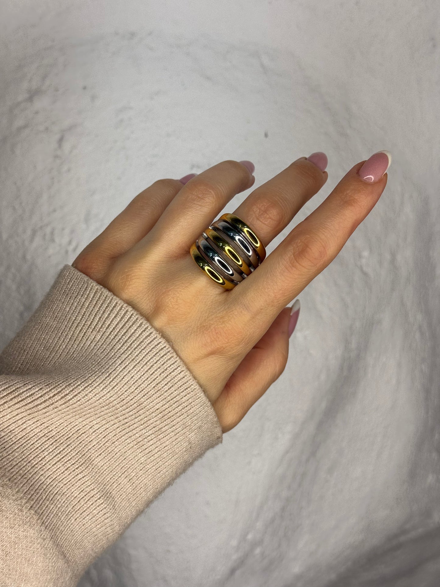 Bold Orbit Layers – δαχτυλίδι stainless steel