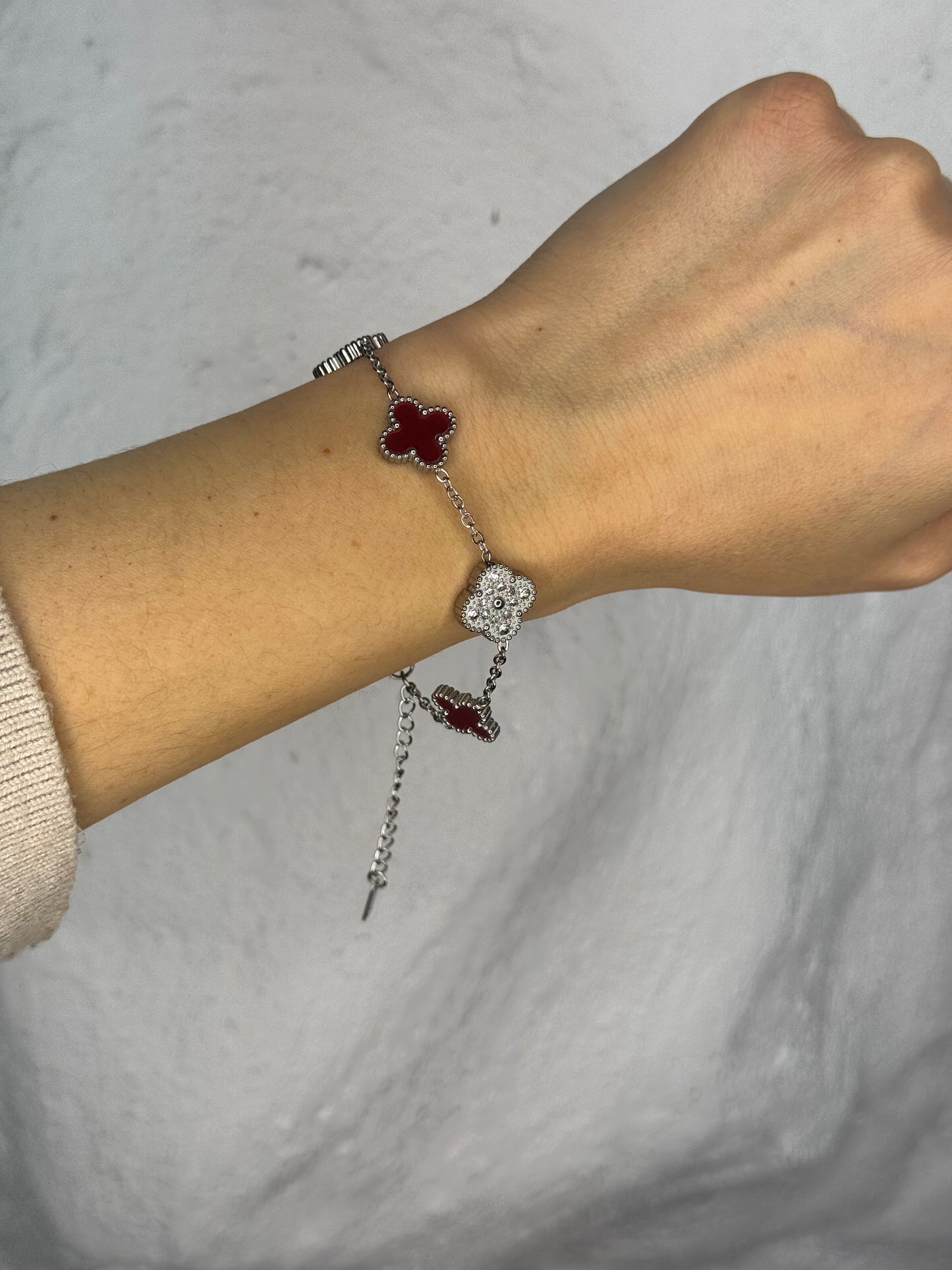 Burgundy Petal – βραχιόλι stainless steel