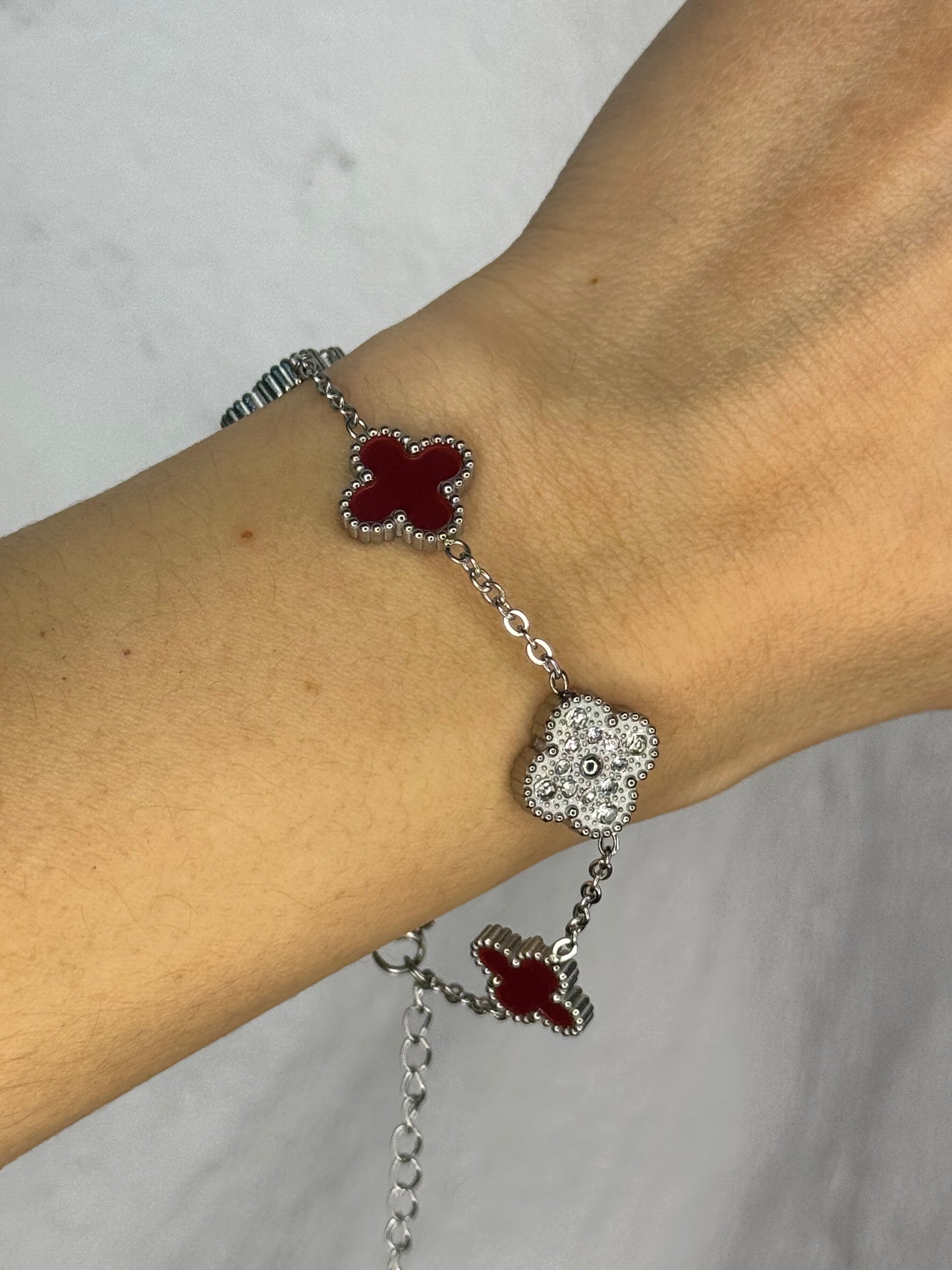 Burgundy Petal – βραχιόλι stainless steel