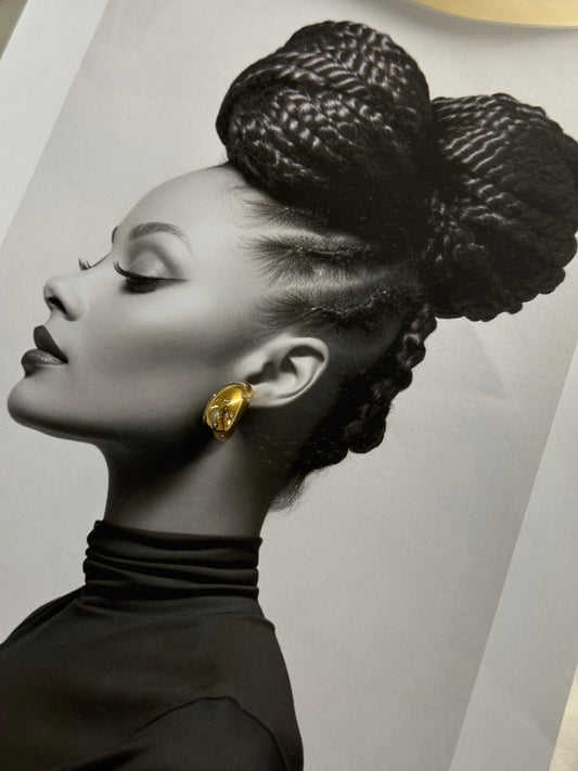 Golden Wave Drop – σκουλαρίκι stainless steel