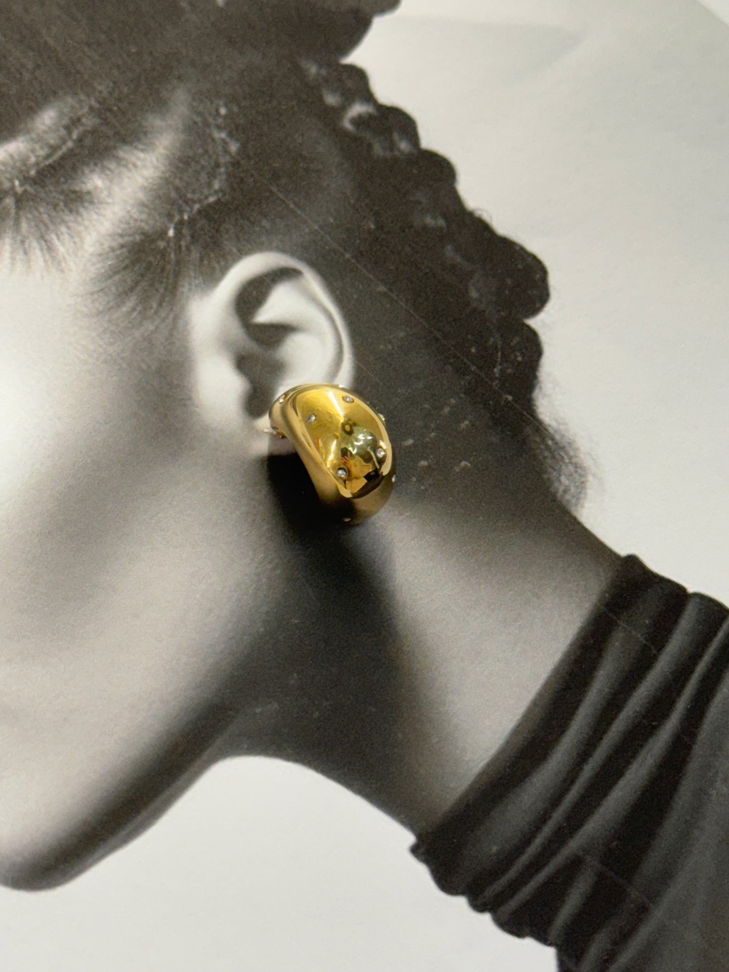 Golden Wave Drop – σκουλαρίκι stainless steel