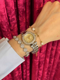 Diamond Halo Champagne – Ρολόι Stainless Steel