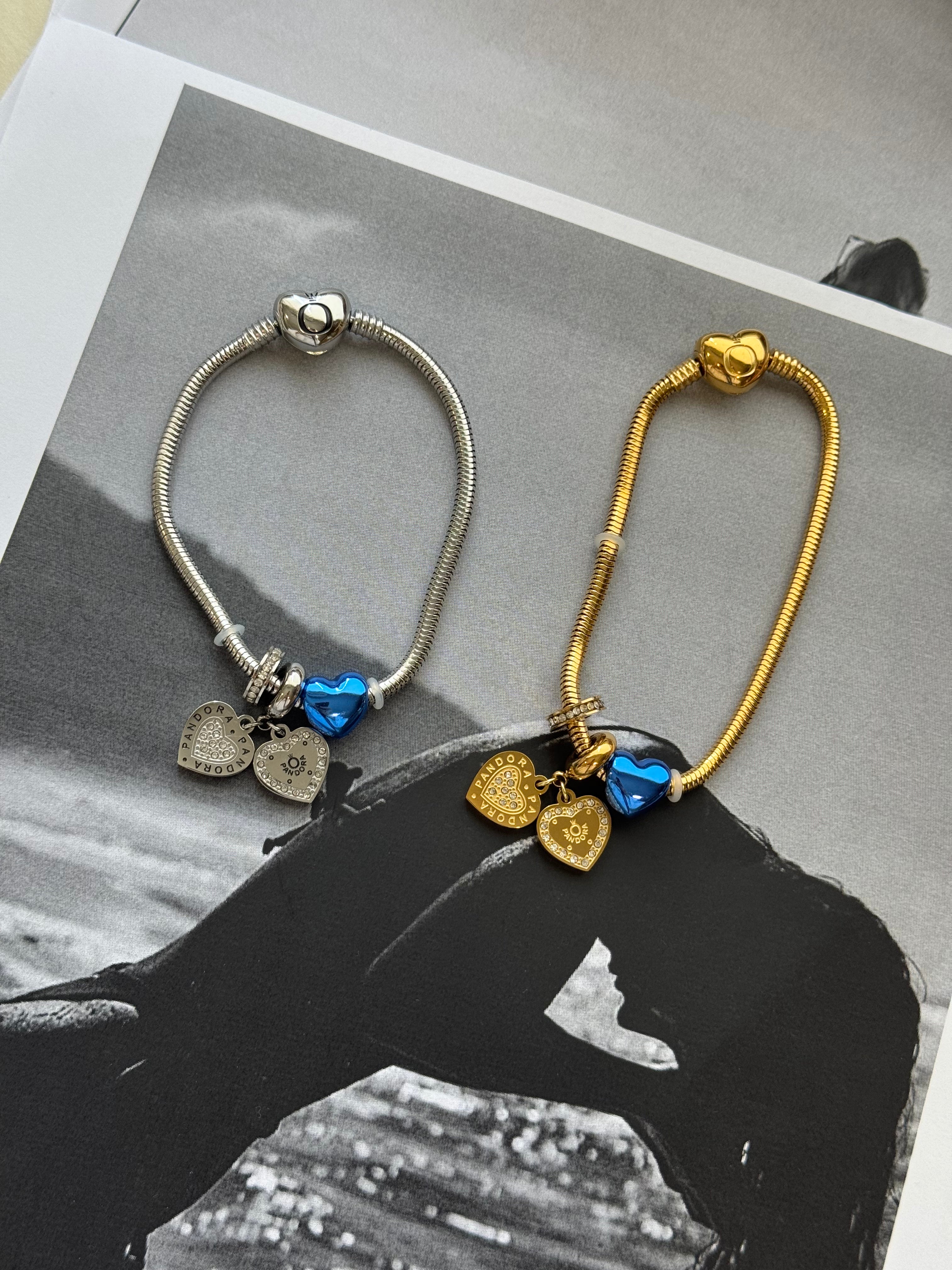 Deep Ocean Heart – Βραχιόλι Stainless Steel με Charms
