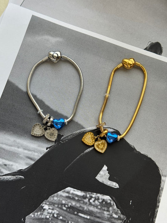 Deep Ocean Heart – Βραχιόλι Stainless Steel με Charms