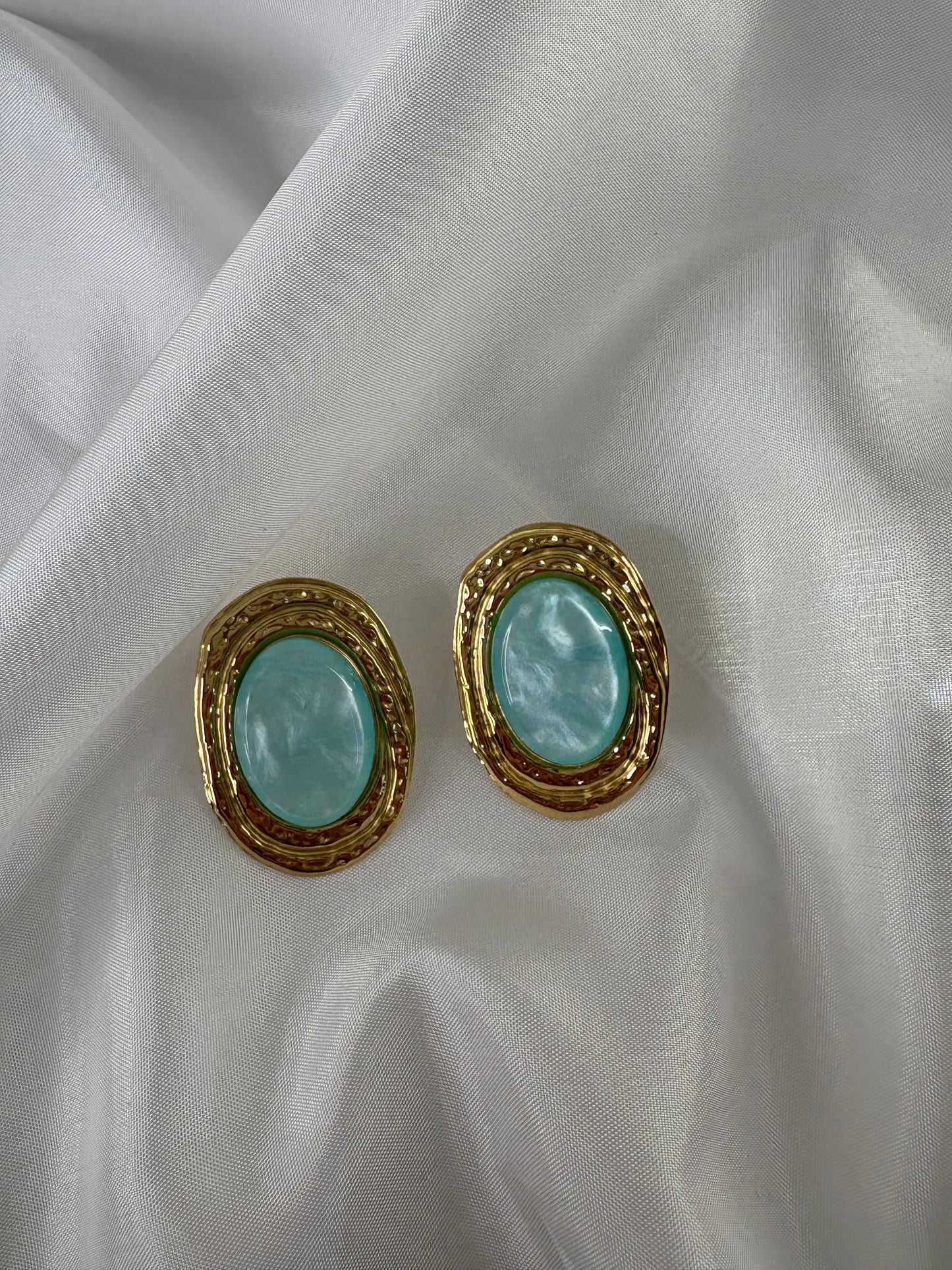 Σκουλαρίκι χρυσό με μπλε πέτρα