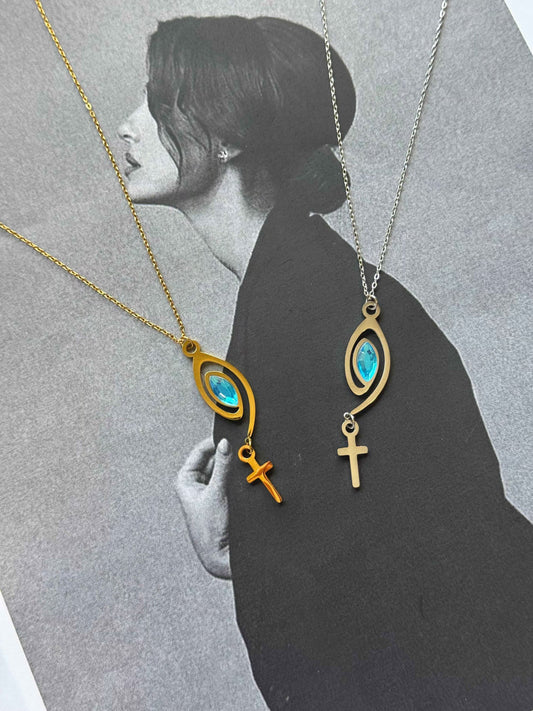 Divine Turquoise Eye – Κολιέ Stainless Steel