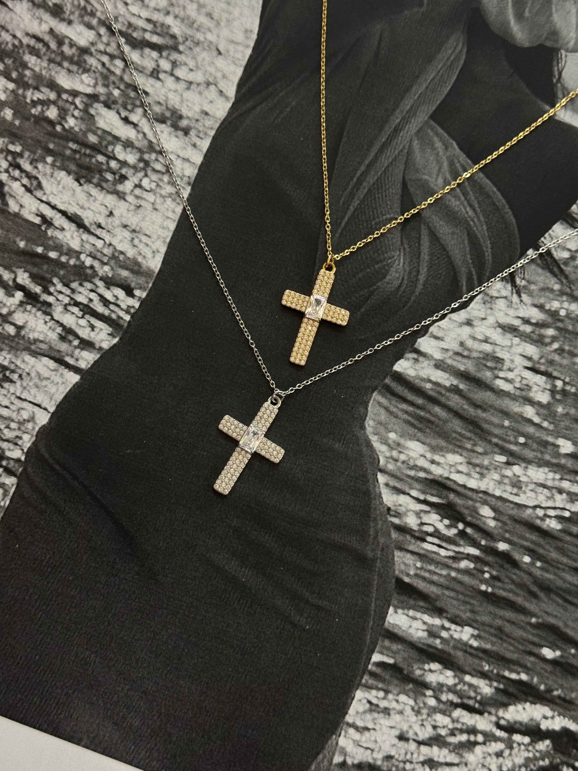 Sparkling Cross - Κολιέ stainless steel
