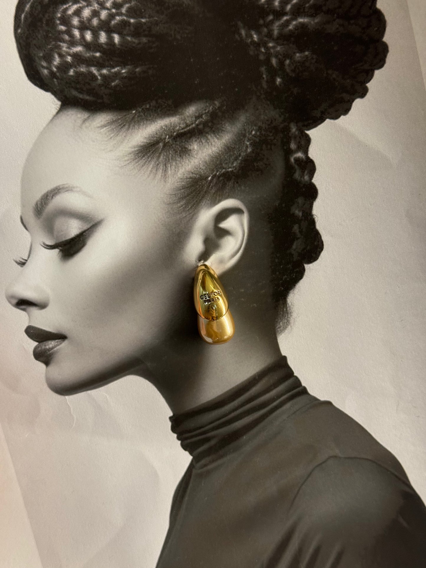 Golden Muse Drop-σκουλαρίκι ανθεκτικός ορείχαλκος