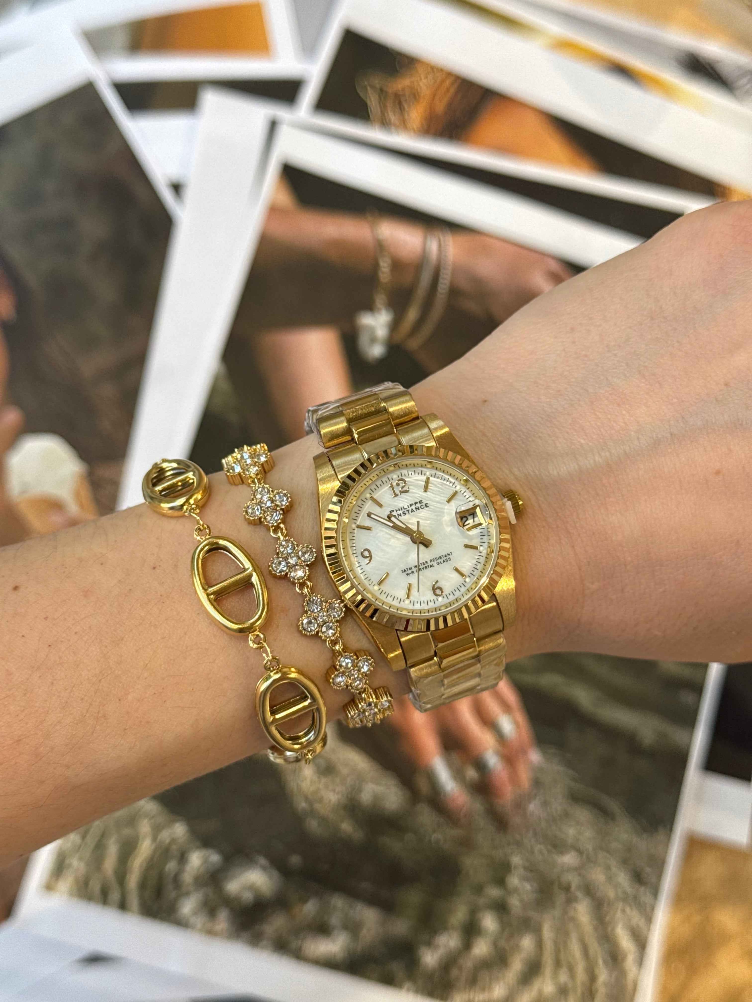 Antoinette Gold (medium)– Αδιάβροχο Premium Ατσάλινο Ρολόι Stainless Steel