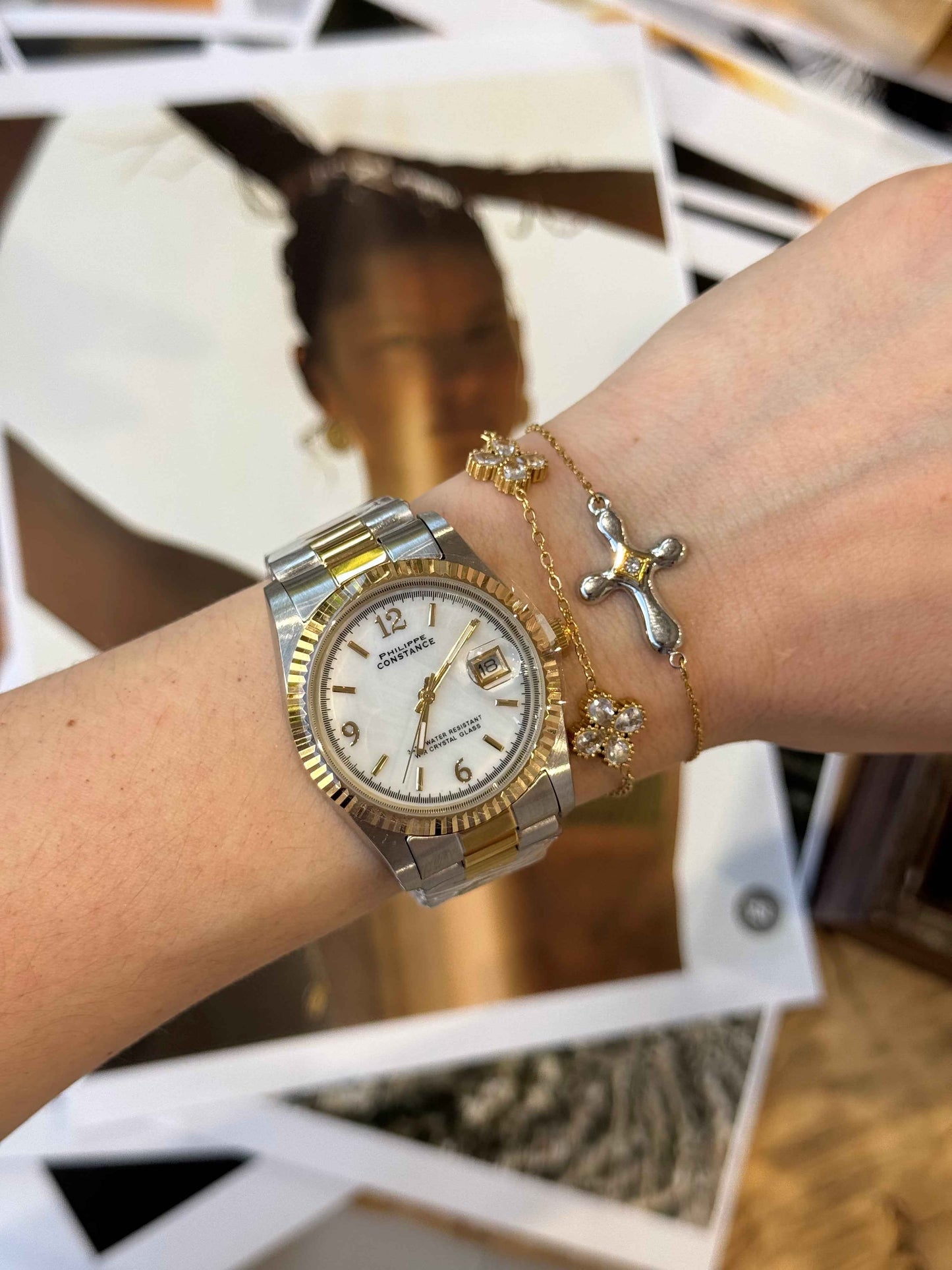 Antoinette Two-Tone (large)– Αδιάβροχο Premium Ατσάλινο Ρολόι Stainless Steel