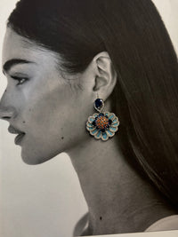 Azure Bloom – durable brass earrings
