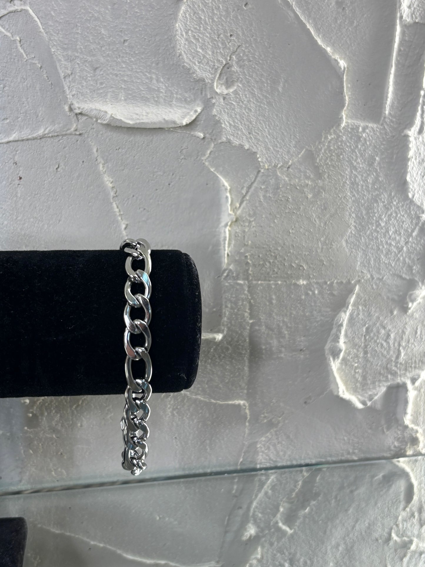 Ανδρικό Ατσάλινο Βραχιόλι Αλυσίδα σε Ασημί Χρώμα