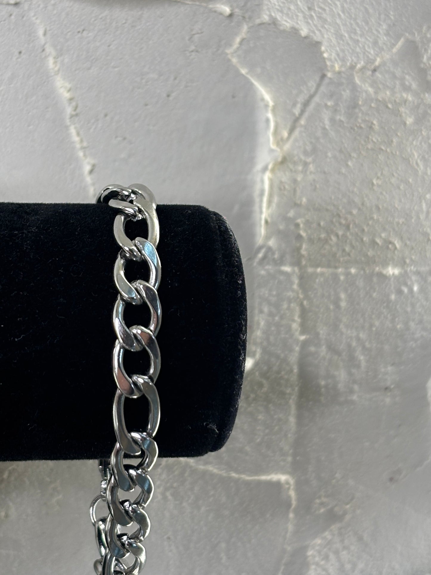 Ανδρικό Ατσάλινο Βραχιόλι Αλυσίδα σε Ασημί Χρώμα